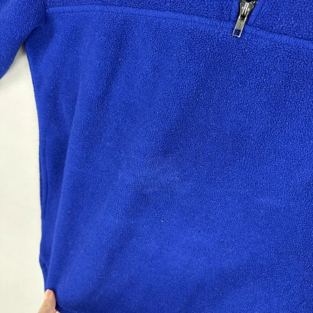 Vintage J Crew Jacket Mens Medium Blue Fleece 1/4 Zip Pullover USA Oarsman